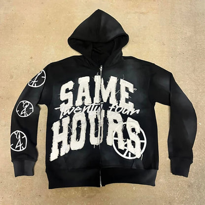 Same Hours zip-up hoodie