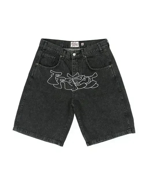 Retro Letter Print  Men Shorts