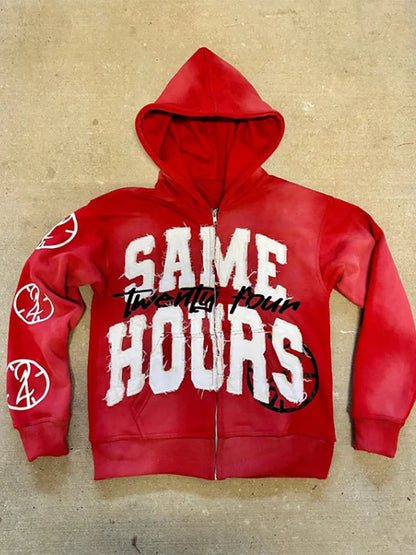 Same Hours zip-up hoodie