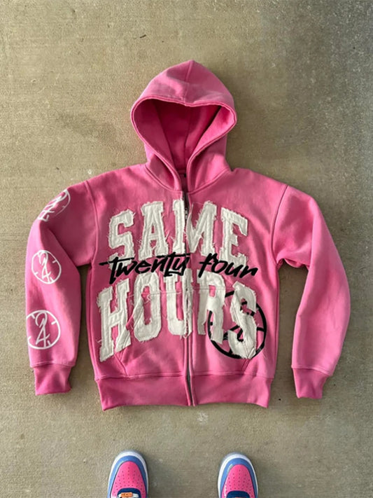 Same Hours zip-up hoodie