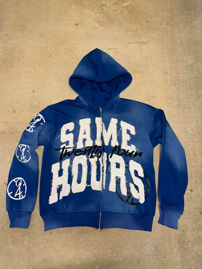 Same Hours zip-up hoodie