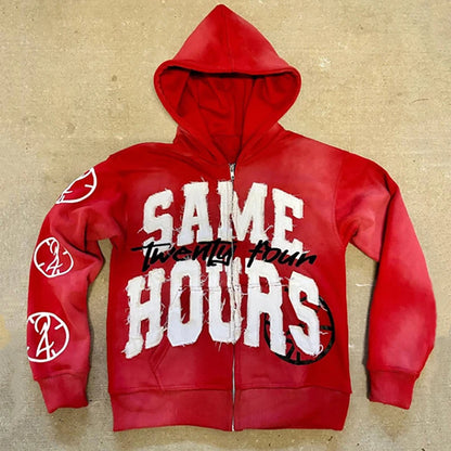 Same Hours zip-up hoodie