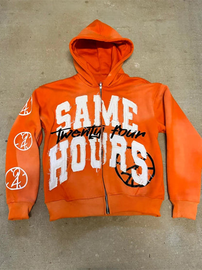 Same Hours zip-up hoodie