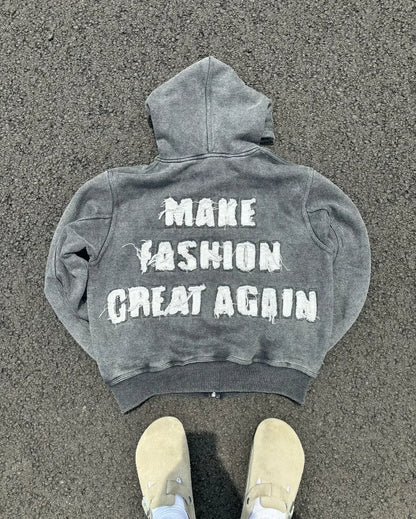 MAKE FASHION GREAT AGAIN zip-up hoodie