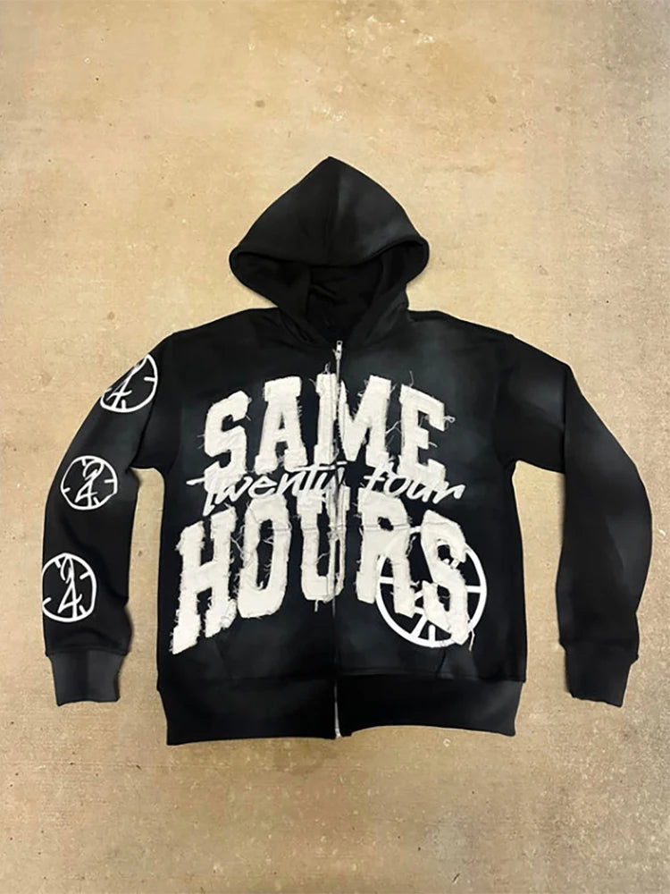 Same Hours zip-up hoodie