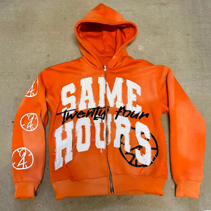 Same Hours zip-up hoodie